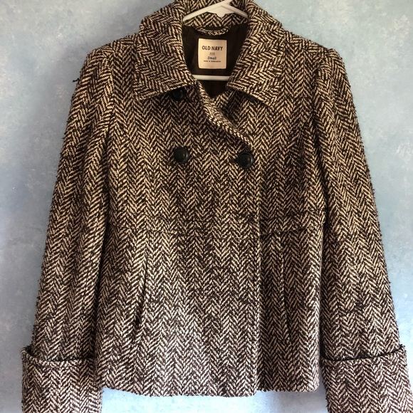 Old Navy Jackets & Blazers - Brown Old Navy Tweed Short Wool Coat